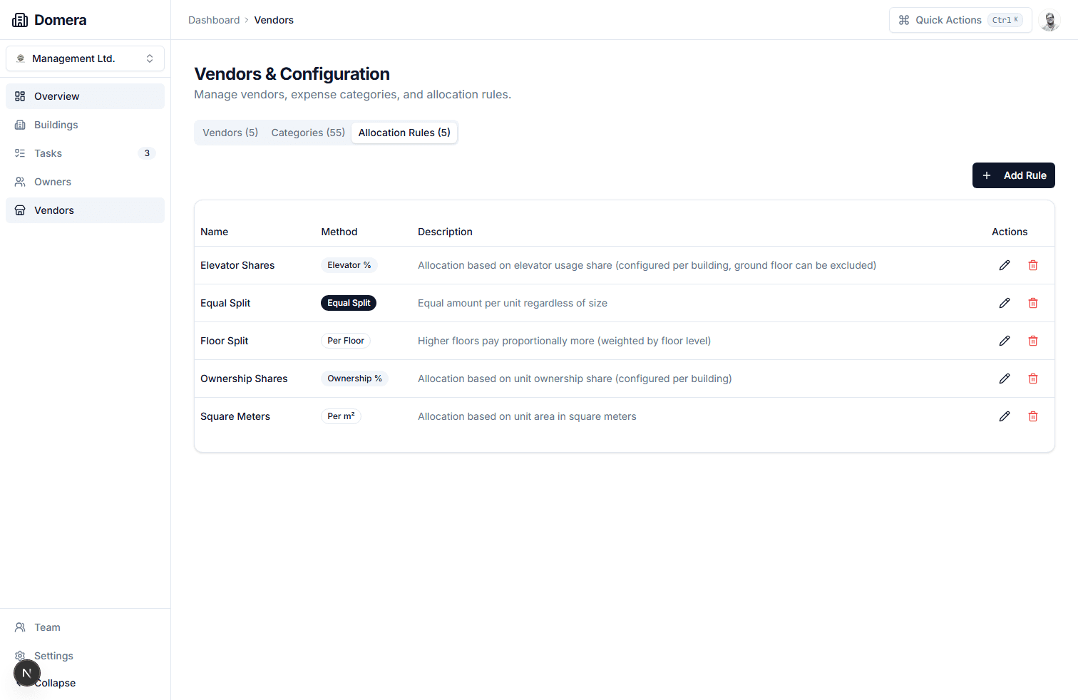 Internal vendor setup and invoice configuration
